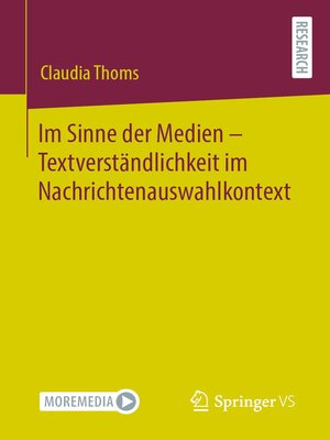 cover image of Im Sinne der Medien – Textverständlichkeit im Nachrichtenauswahlkontext